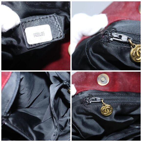 CHANEL Shoulder Bag Suede Red CC - Picture 15 of 15